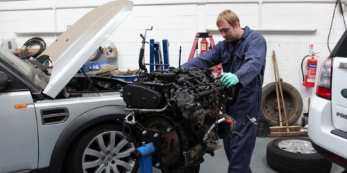 Range Rover engine repair in a Dubai specialist workshop