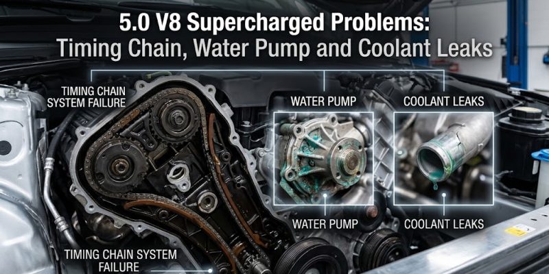 5.0 V8 Supercharged Problems: Timing Chain, Water Pump and Coolant Leaks
